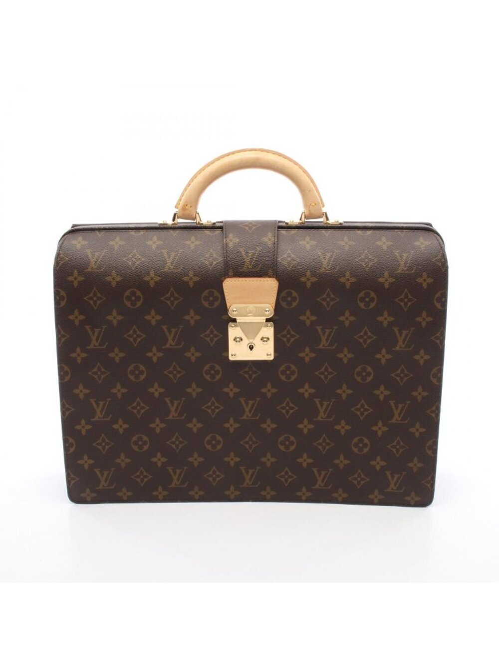 Louis Vuitton Briefcase Serviette Fermoir Canvas Leather